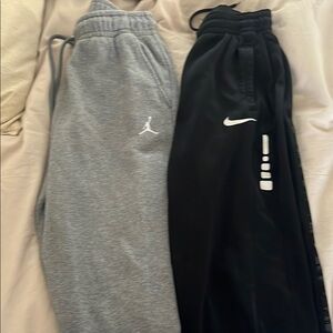Nike and Jordan Men’s Jogger Pants - Black and Gray Size Small